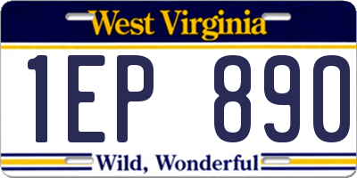 WV license plate 1EP890