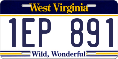 WV license plate 1EP891