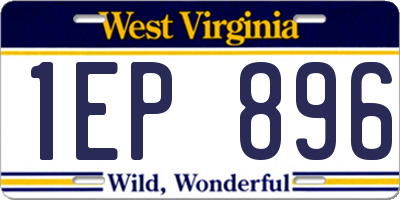 WV license plate 1EP896