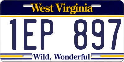 WV license plate 1EP897