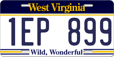 WV license plate 1EP899