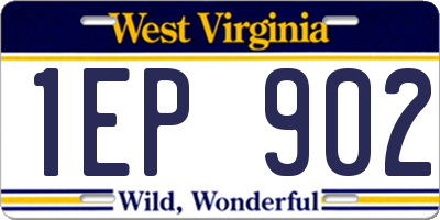 WV license plate 1EP902