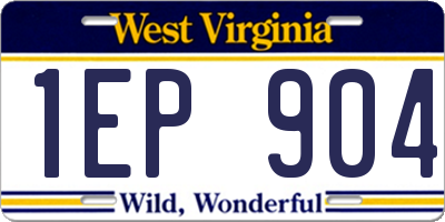 WV license plate 1EP904