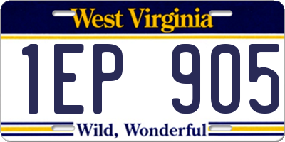 WV license plate 1EP905