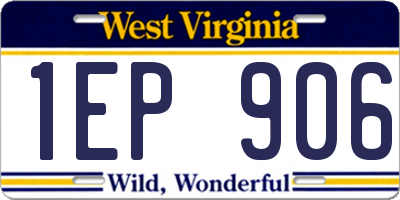 WV license plate 1EP906