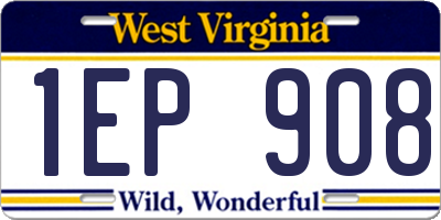 WV license plate 1EP908