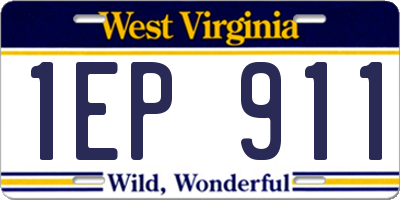 WV license plate 1EP911