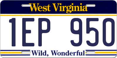 WV license plate 1EP950