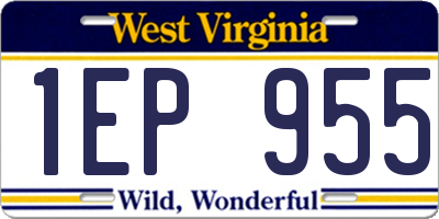 WV license plate 1EP955