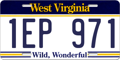 WV license plate 1EP971