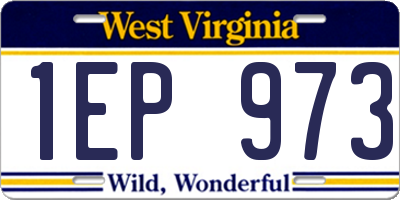 WV license plate 1EP973