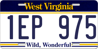 WV license plate 1EP975