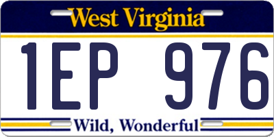 WV license plate 1EP976