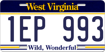 WV license plate 1EP993