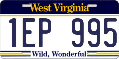 WV license plate 1EP995