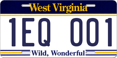 WV license plate 1EQ001