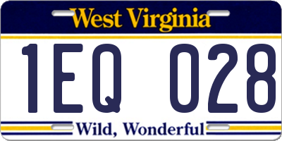 WV license plate 1EQ028