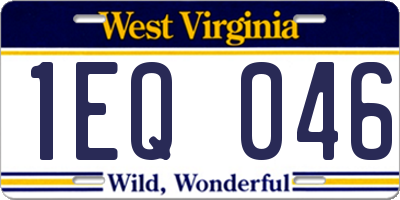 WV license plate 1EQ046