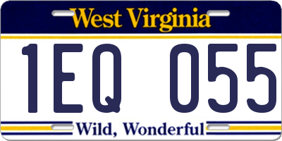 WV license plate 1EQ055