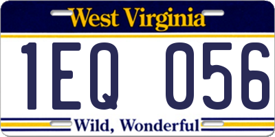 WV license plate 1EQ056