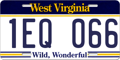 WV license plate 1EQ066