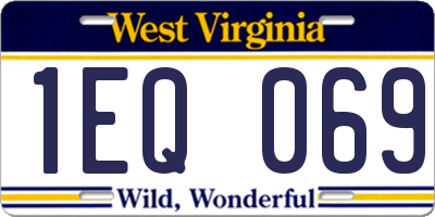 WV license plate 1EQ069