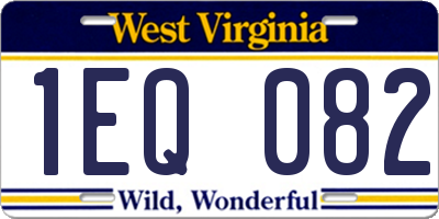WV license plate 1EQ082