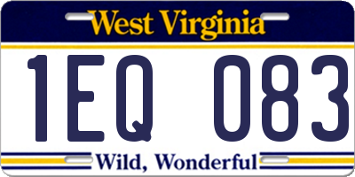 WV license plate 1EQ083