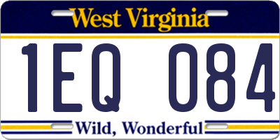 WV license plate 1EQ084