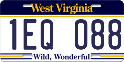 WV license plate 1EQ088