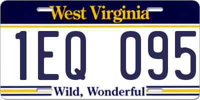 WV license plate 1EQ095