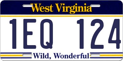 WV license plate 1EQ124