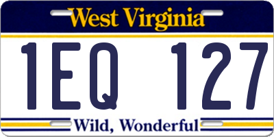 WV license plate 1EQ127