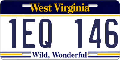 WV license plate 1EQ146