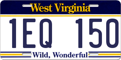 WV license plate 1EQ150