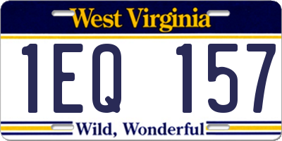 WV license plate 1EQ157