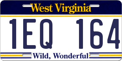 WV license plate 1EQ164