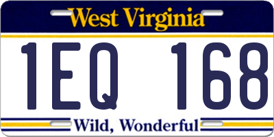 WV license plate 1EQ168