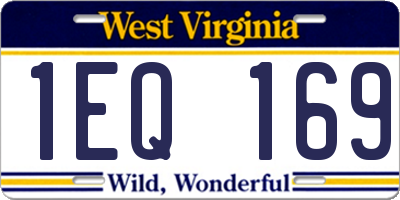 WV license plate 1EQ169