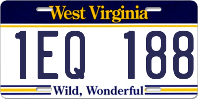 WV license plate 1EQ188