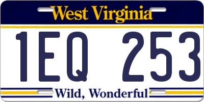 WV license plate 1EQ253