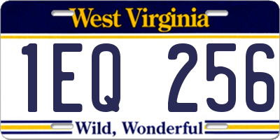WV license plate 1EQ256