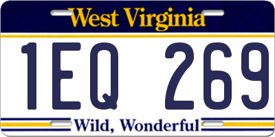 WV license plate 1EQ269