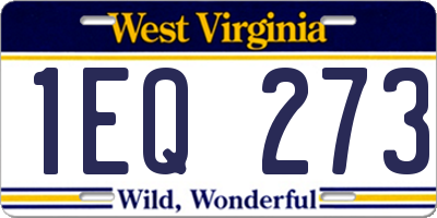 WV license plate 1EQ273