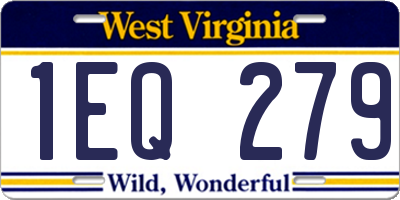 WV license plate 1EQ279