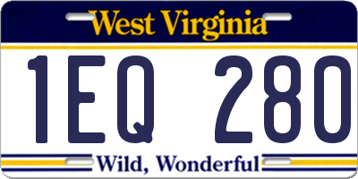 WV license plate 1EQ280