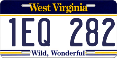 WV license plate 1EQ282
