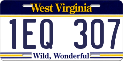 WV license plate 1EQ307
