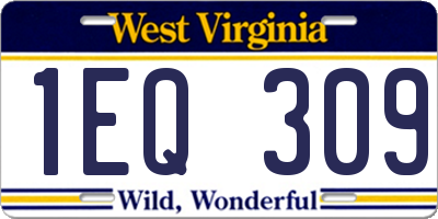 WV license plate 1EQ309