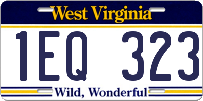 WV license plate 1EQ323